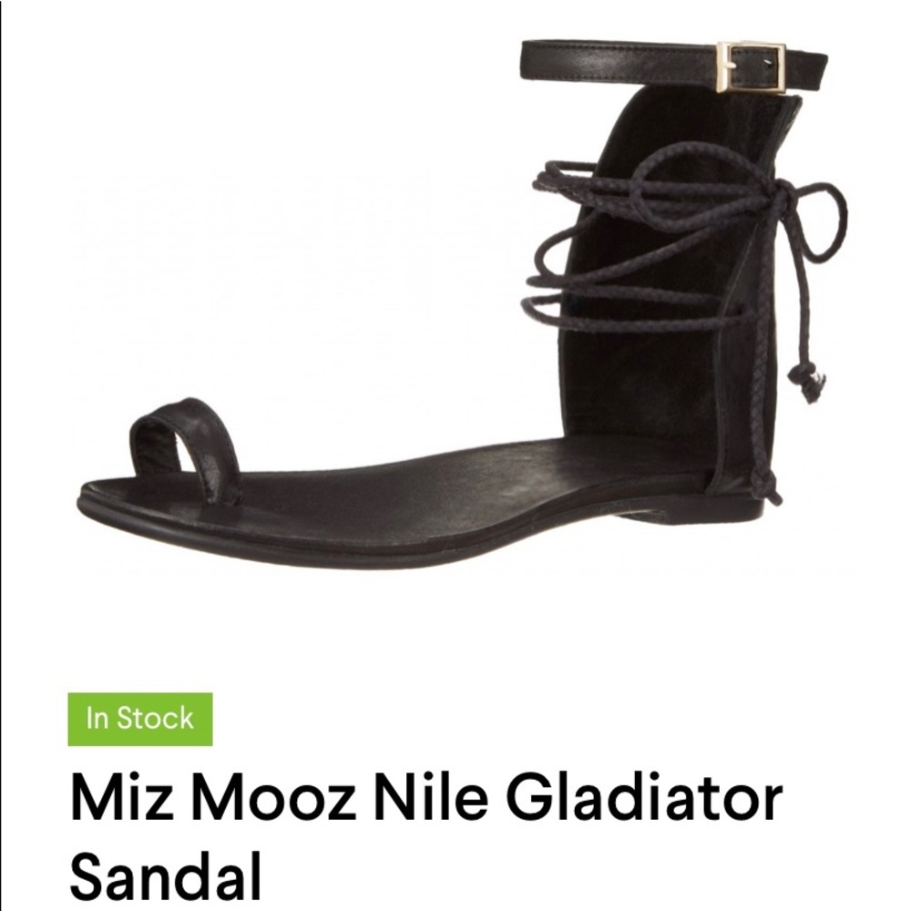 Miz Mooz Nile Black Gladiator Sandals size 6